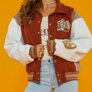 Fabulous NEW Taded Man & Curly Fry Varsity Jacket